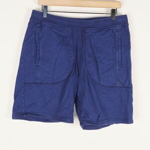 Saturday New York City Blue Terry Cotton Sweat Shorts Mens Sz M